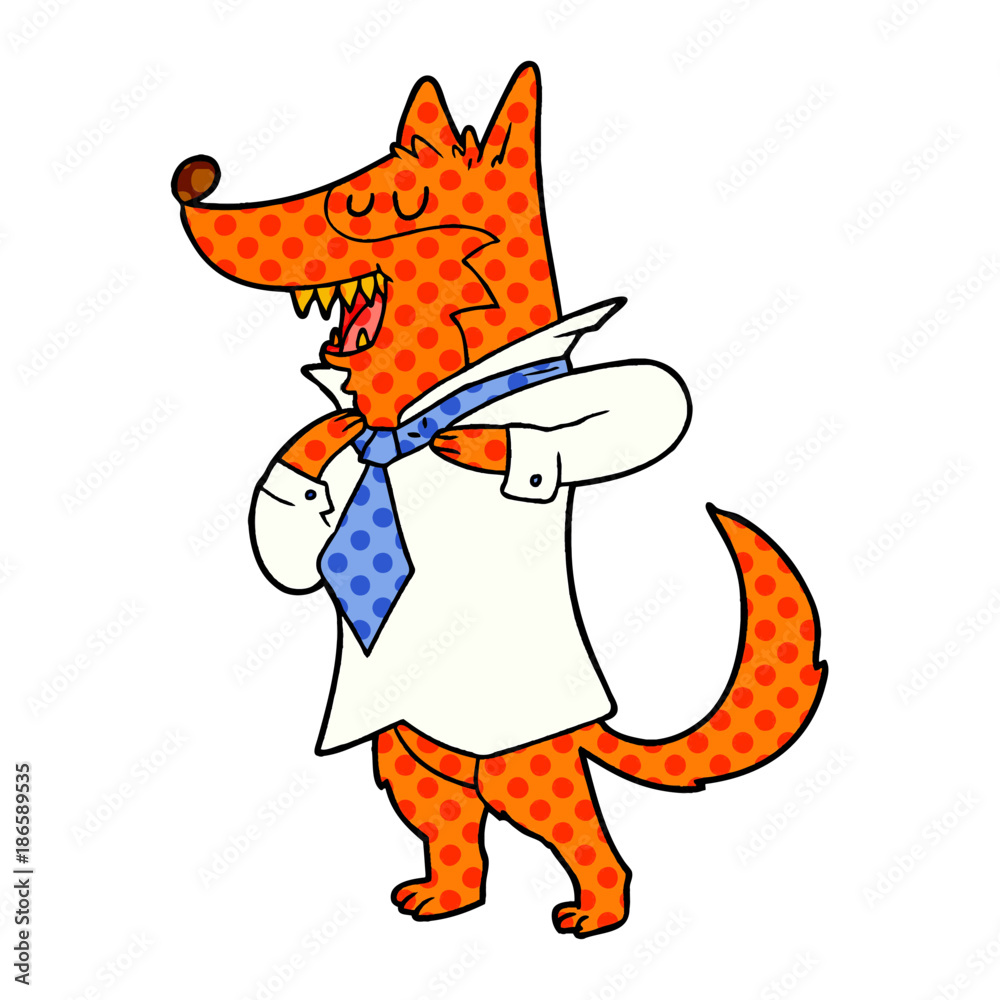 Obraz office worker fox cartoon character