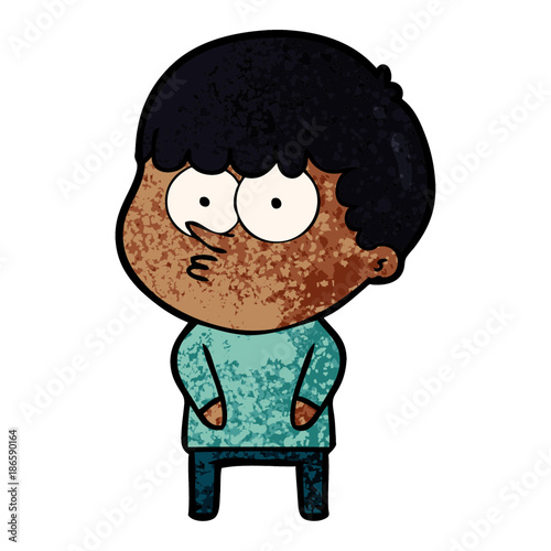 cartoon curious boy