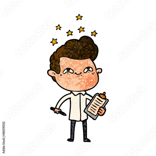 cartoon excited man