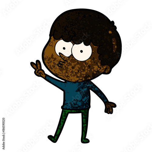 cartoon curious boy dancing