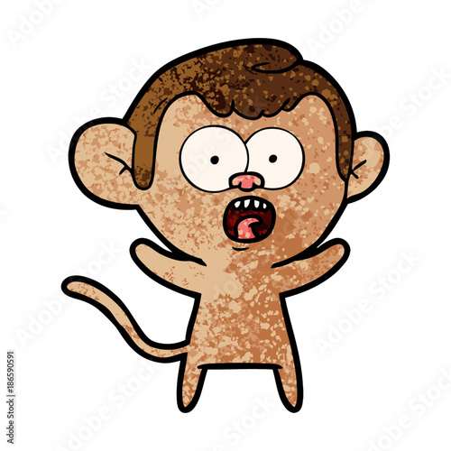 cartoon shocked monkey
