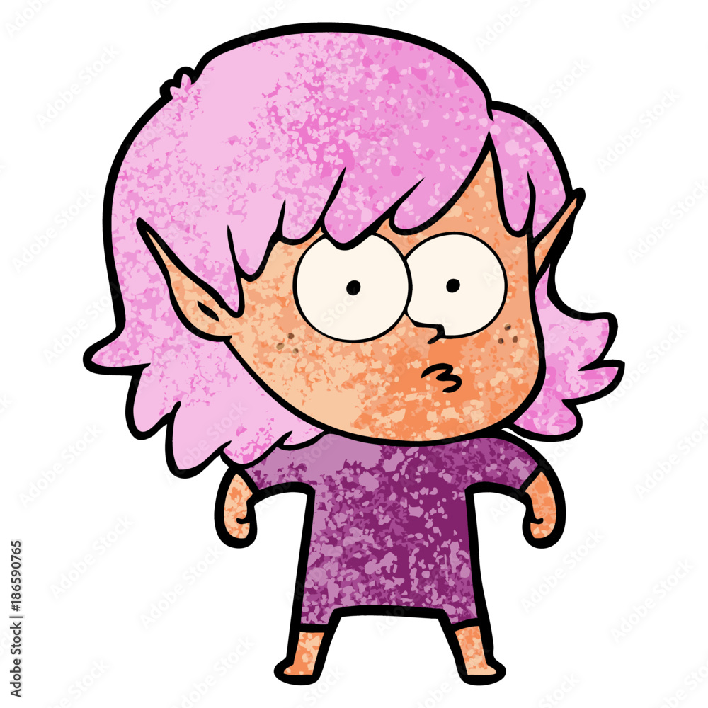 cartoon elf girl staring cartoon elf girl staring