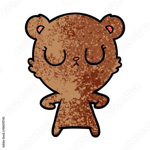 peaceful cartoon bear cub