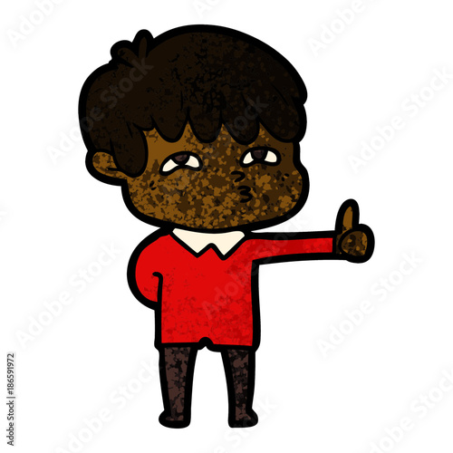 cartoon curious man