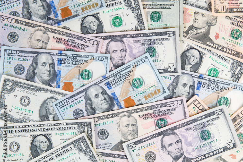 american dollars banknotes background