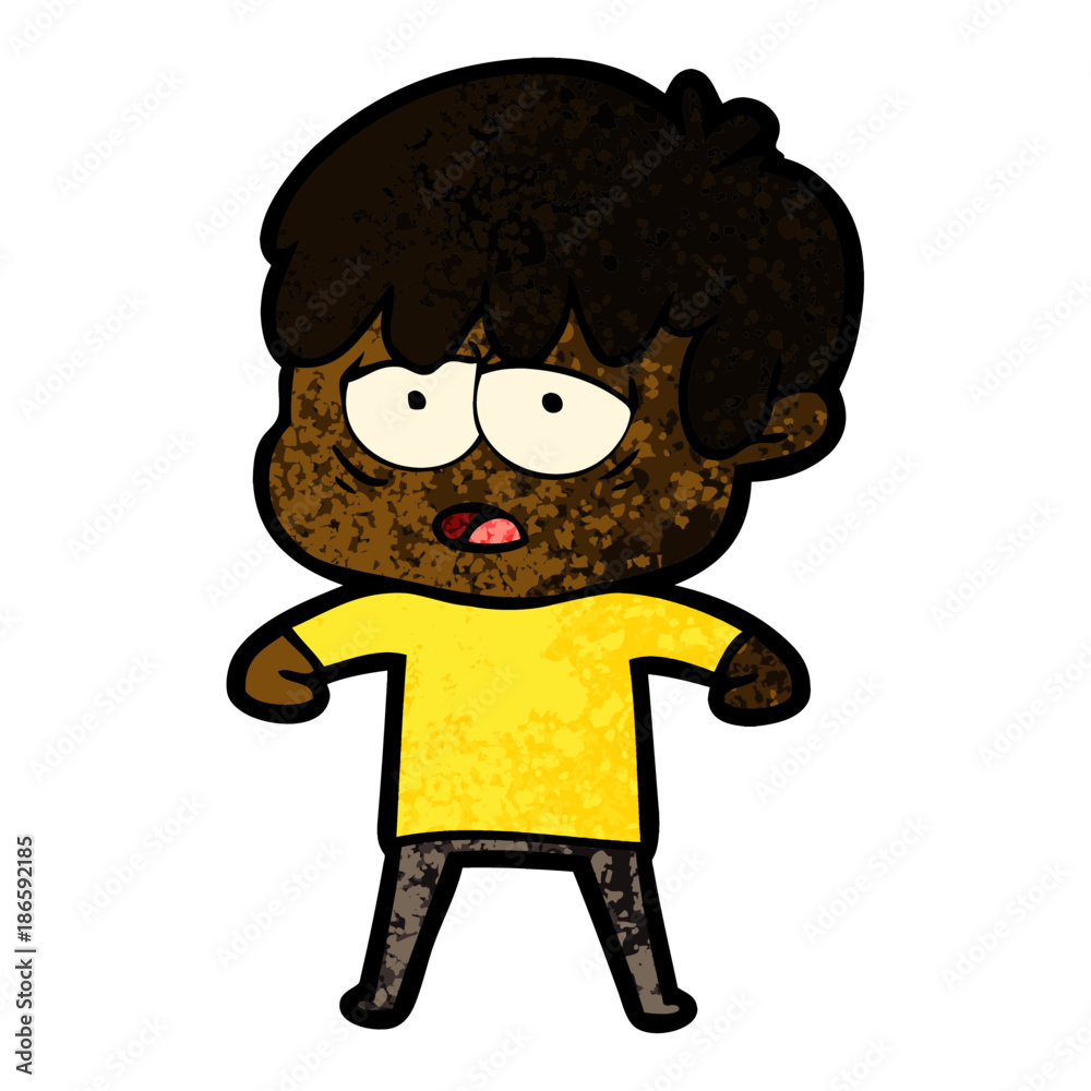 cartoon exhausted boy cartoon exhausted boy
