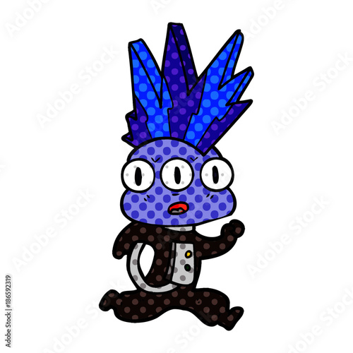 cartoon three eyed alien rocker