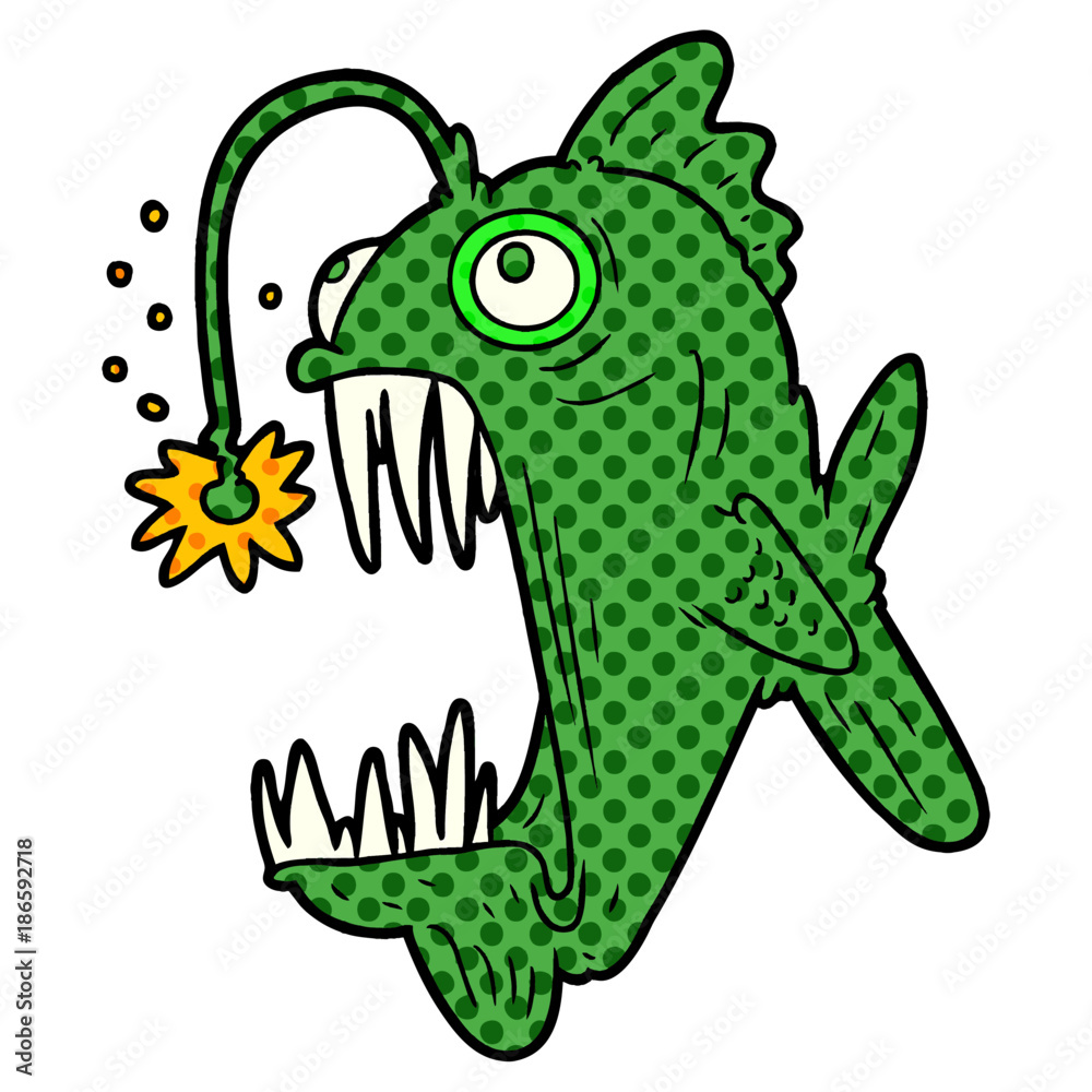 Obraz premium cartoon lantern fish