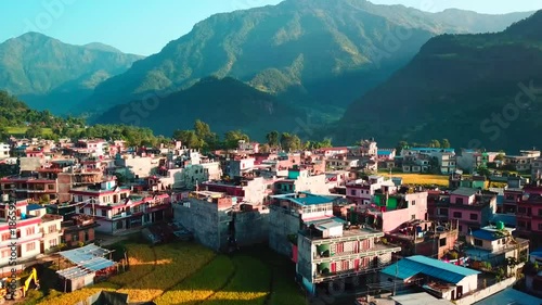 Himalayan mountain in Besisahar, Nepal - October 19, 2017