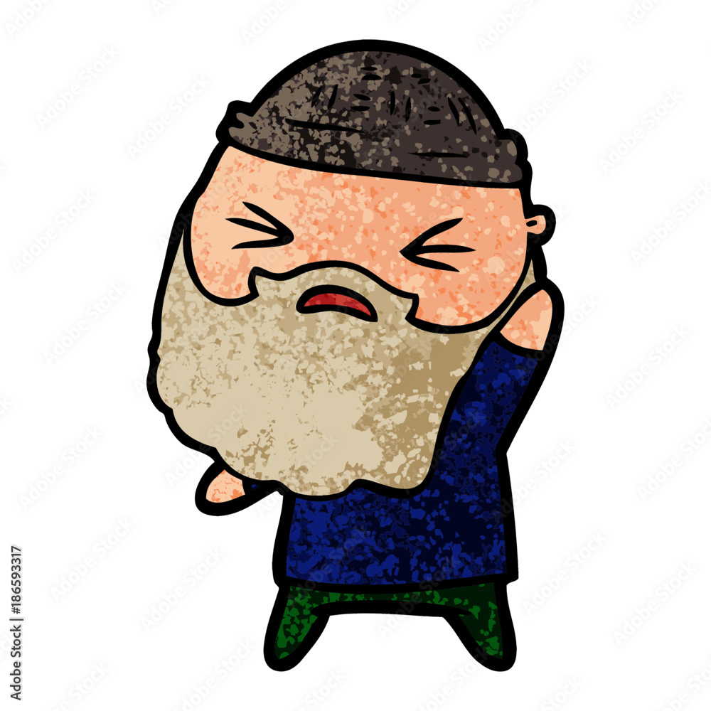 Obraz premium cartoon man with beard
