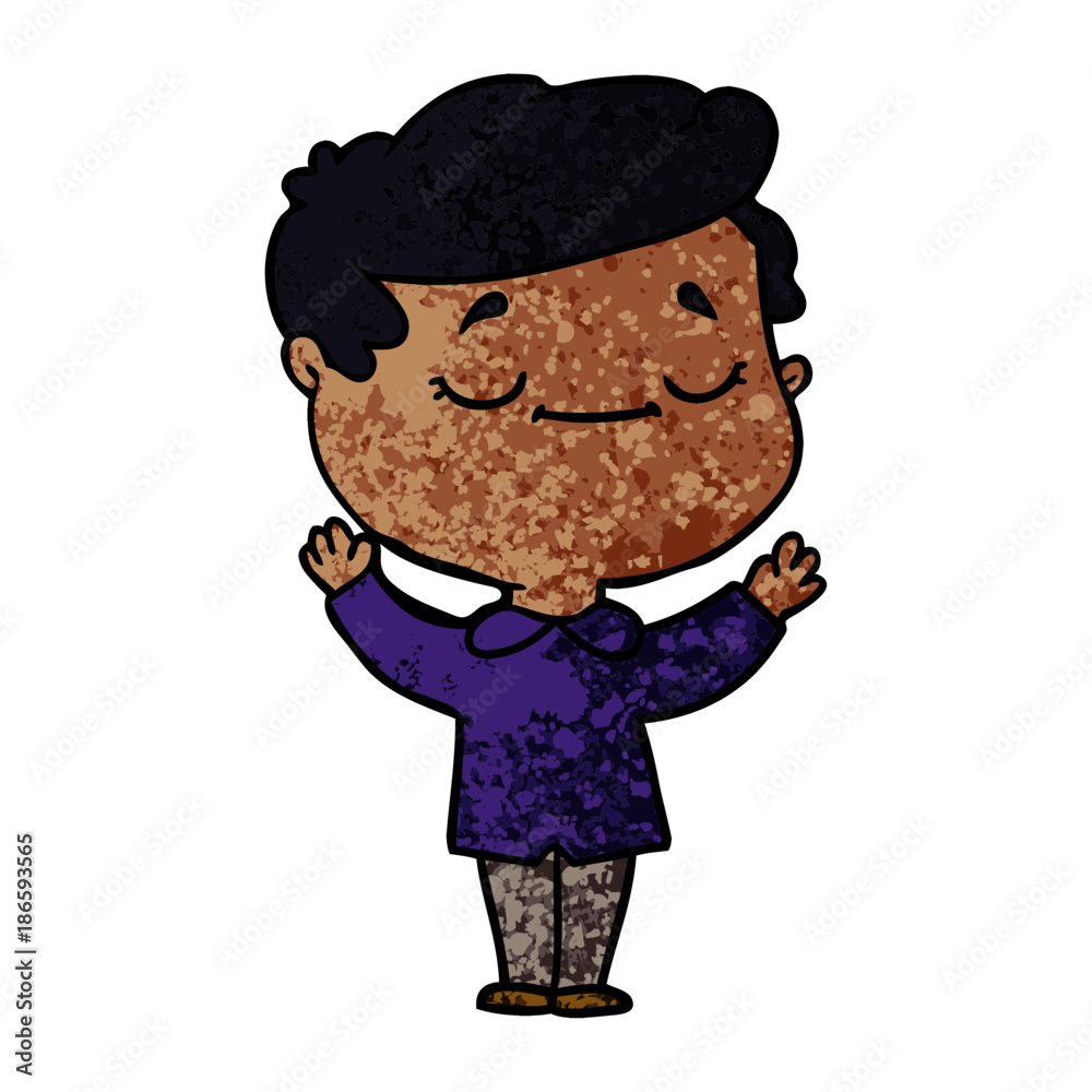 Obraz premium cartoon peaceful man