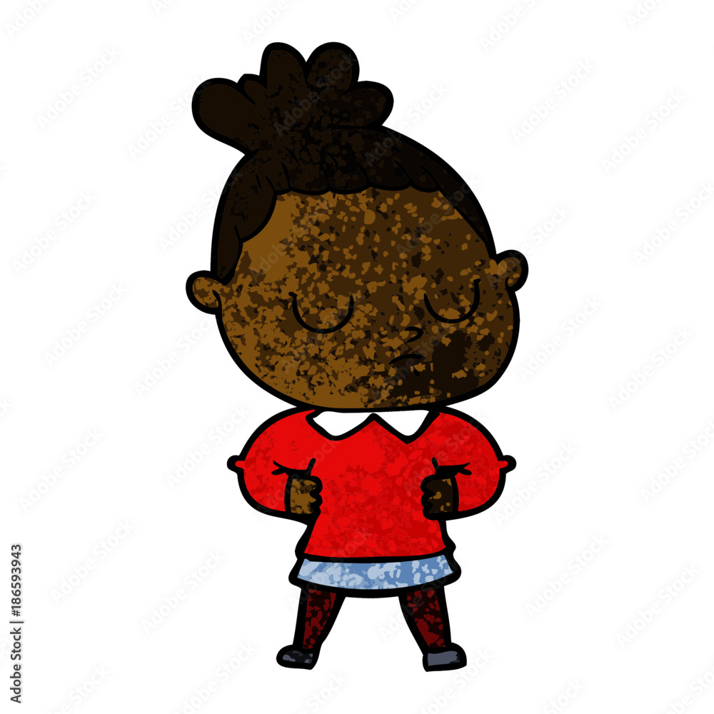 cartoon calm woman cartoon calm woman