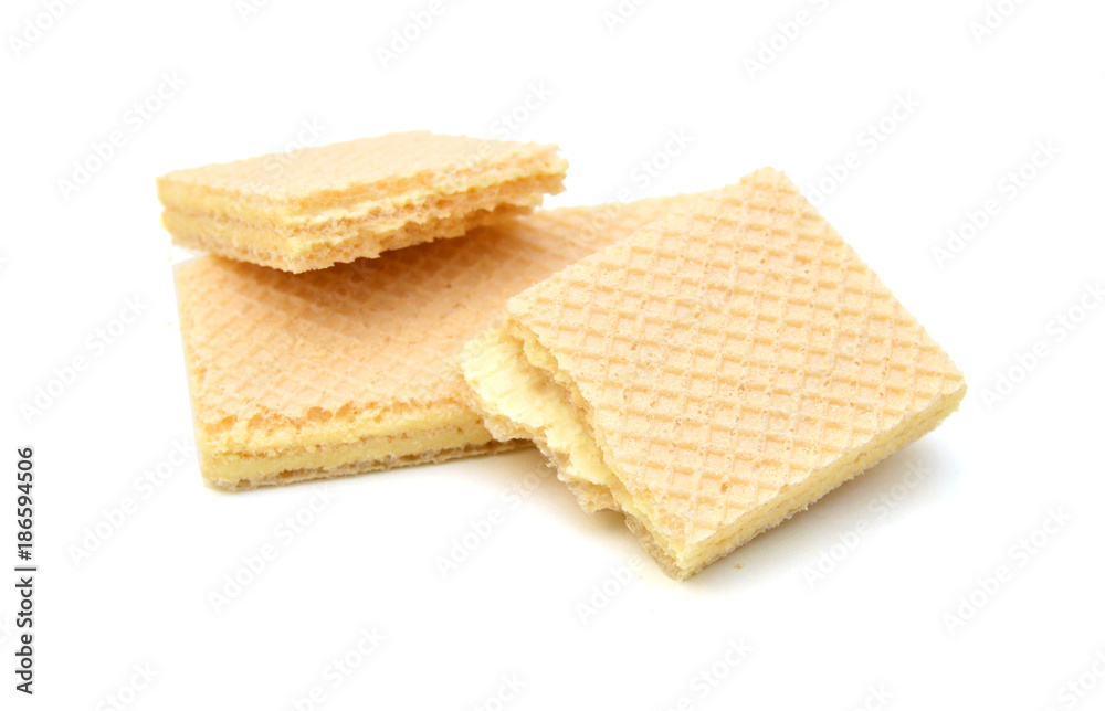 Vanilla wafers on white background. Vanilla wafers on white background.