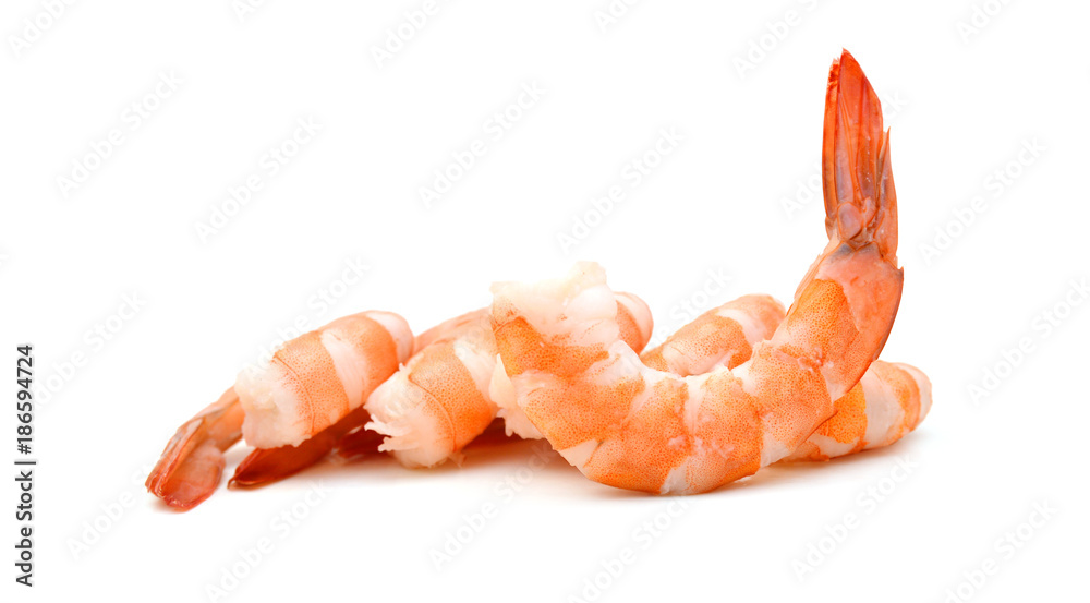 Shrimps on white background