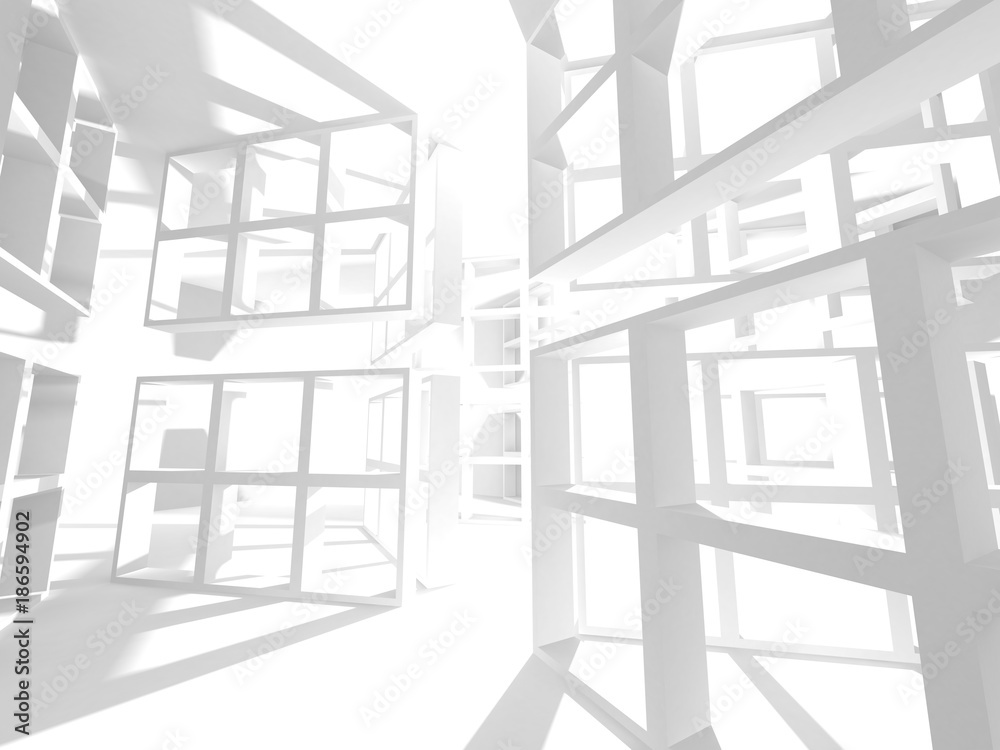 Futuristic White Architecture Design Background Futuristic White Architecture Design Background