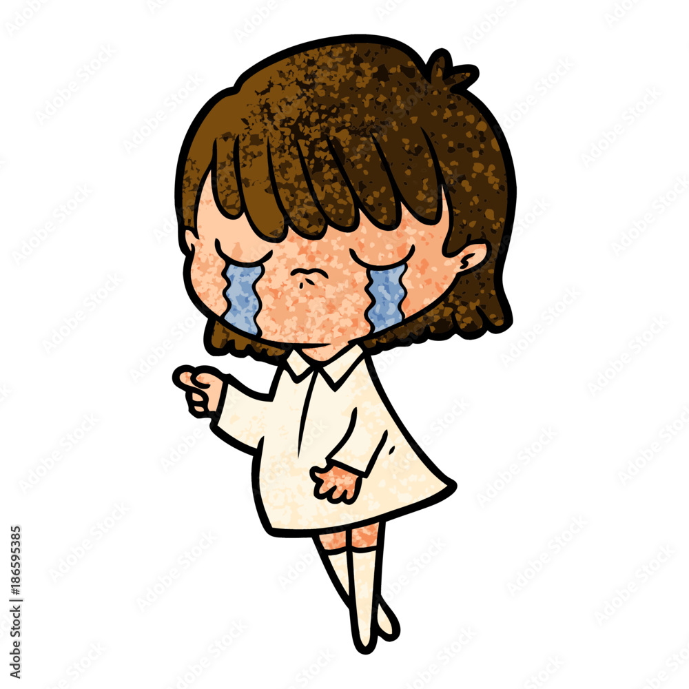 Obraz premium cartoon woman crying