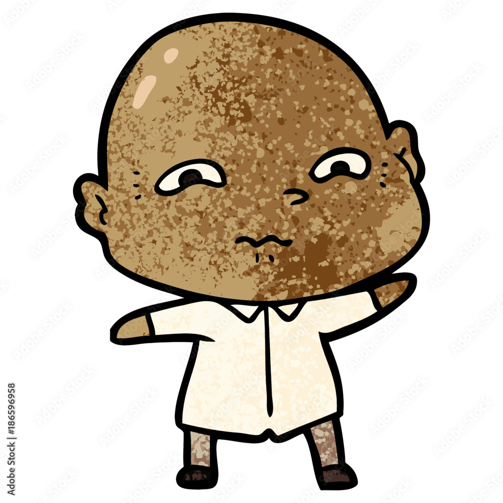 cartoon nervous man