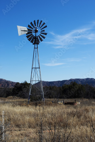 Windmill in canyon