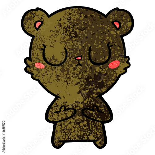 peaceful cartoon bear cub