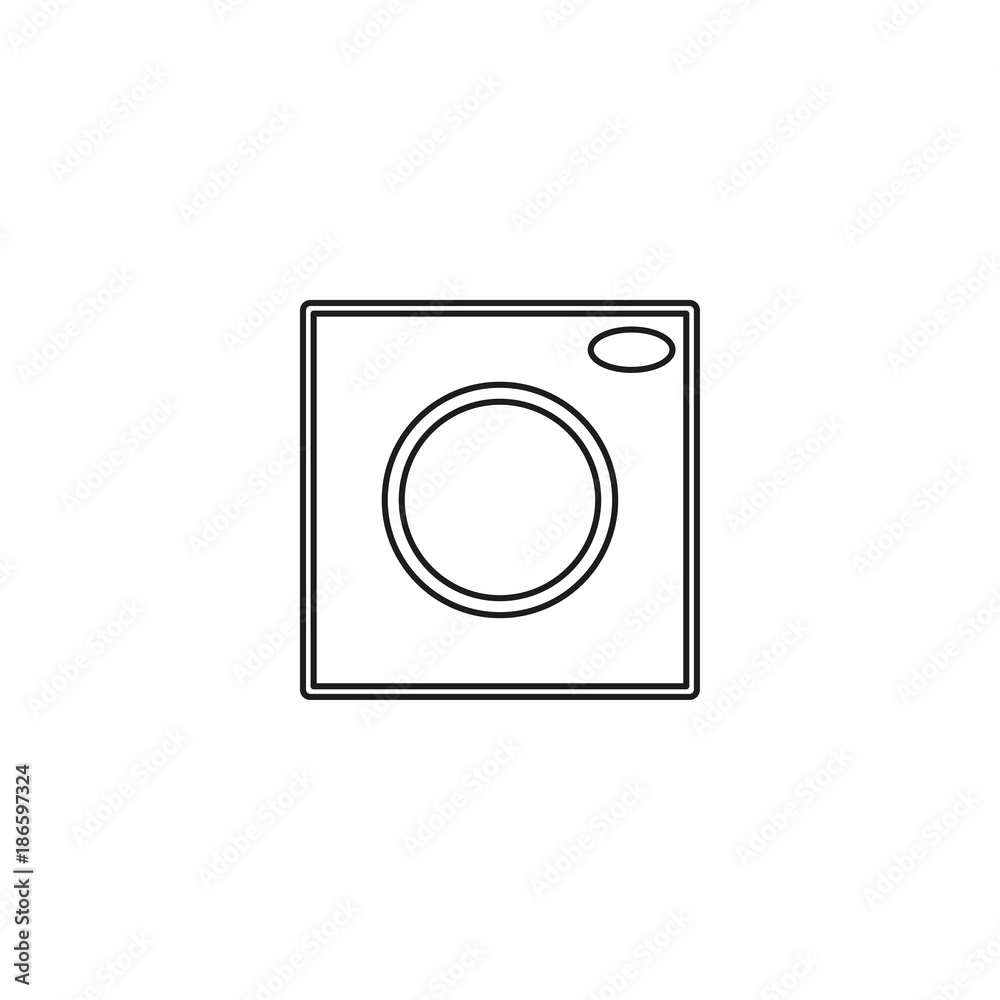 Photo camera icon vector illustration. Linear symbol with thin outline. The thickness is edited. Minimalist style. Exclusive quality of execution in material design. Line thickness 20 px Photo camera icon vector illustration. Linear symbol with thin outline. The thickness is edited. Minimalist style. Exclusive quality of execution in material design. Line thickness 20 px
