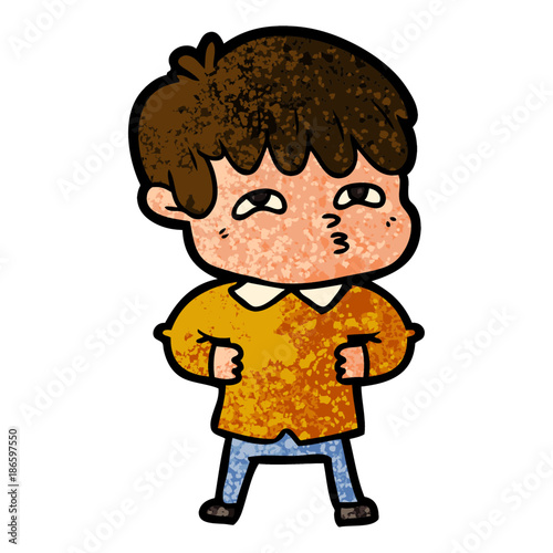cartoon curious man
