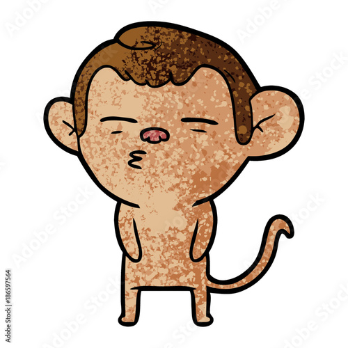 cartoon suspicious monkey
