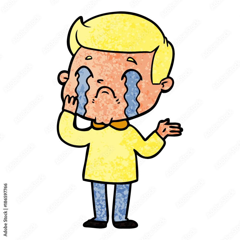 cartoon man crying