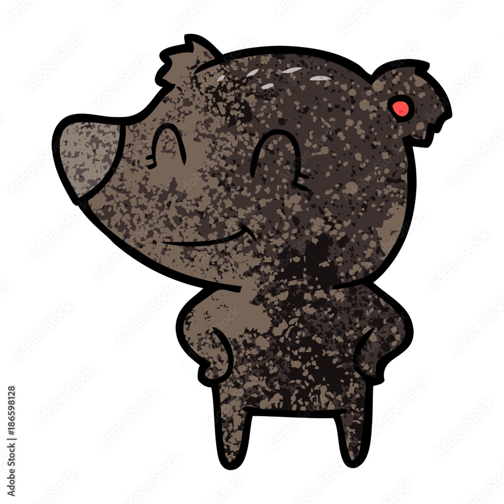 Fototapeta premium friendly bear with hands on hips