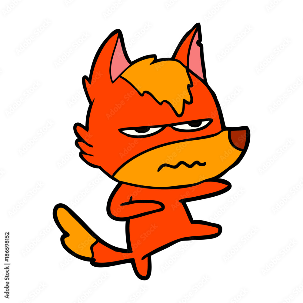 angry fox cartoon character angry fox cartoon character