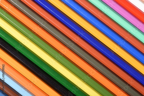 Texture of colored pencils. Colorful colored background.