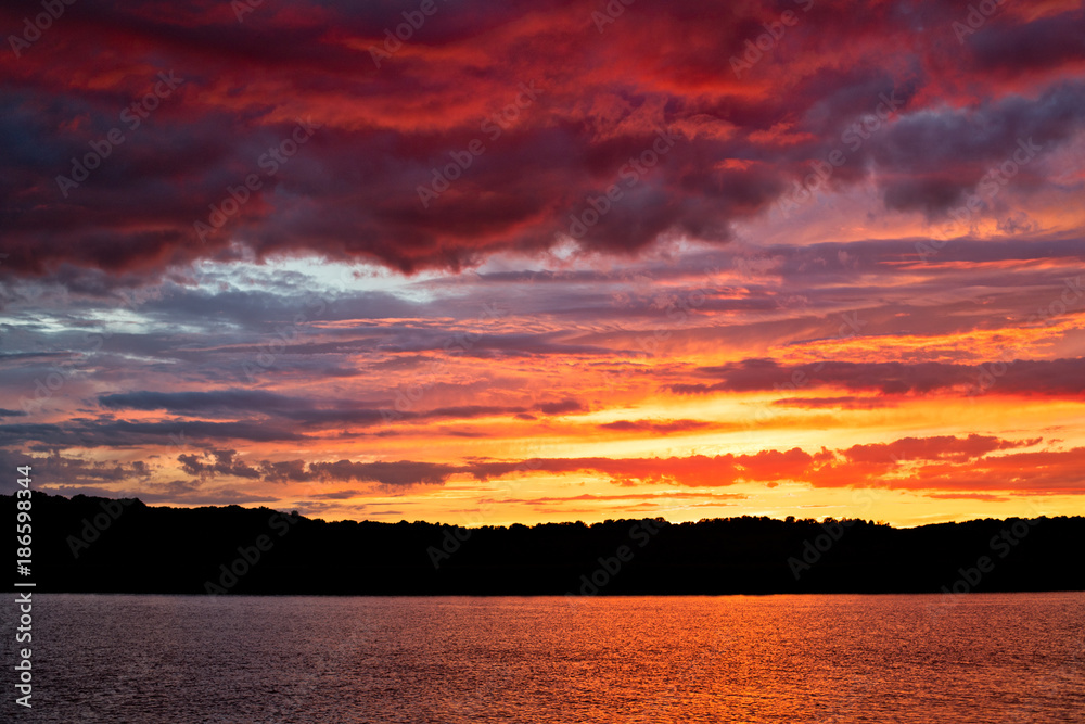 Colorful Sunset over the Patuxent River in Lower Marlboro, Calvert County, Maryland, USA