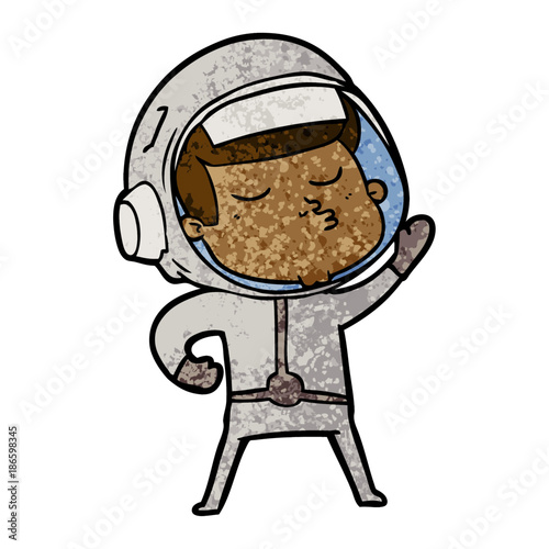 cartoon confident astronaut