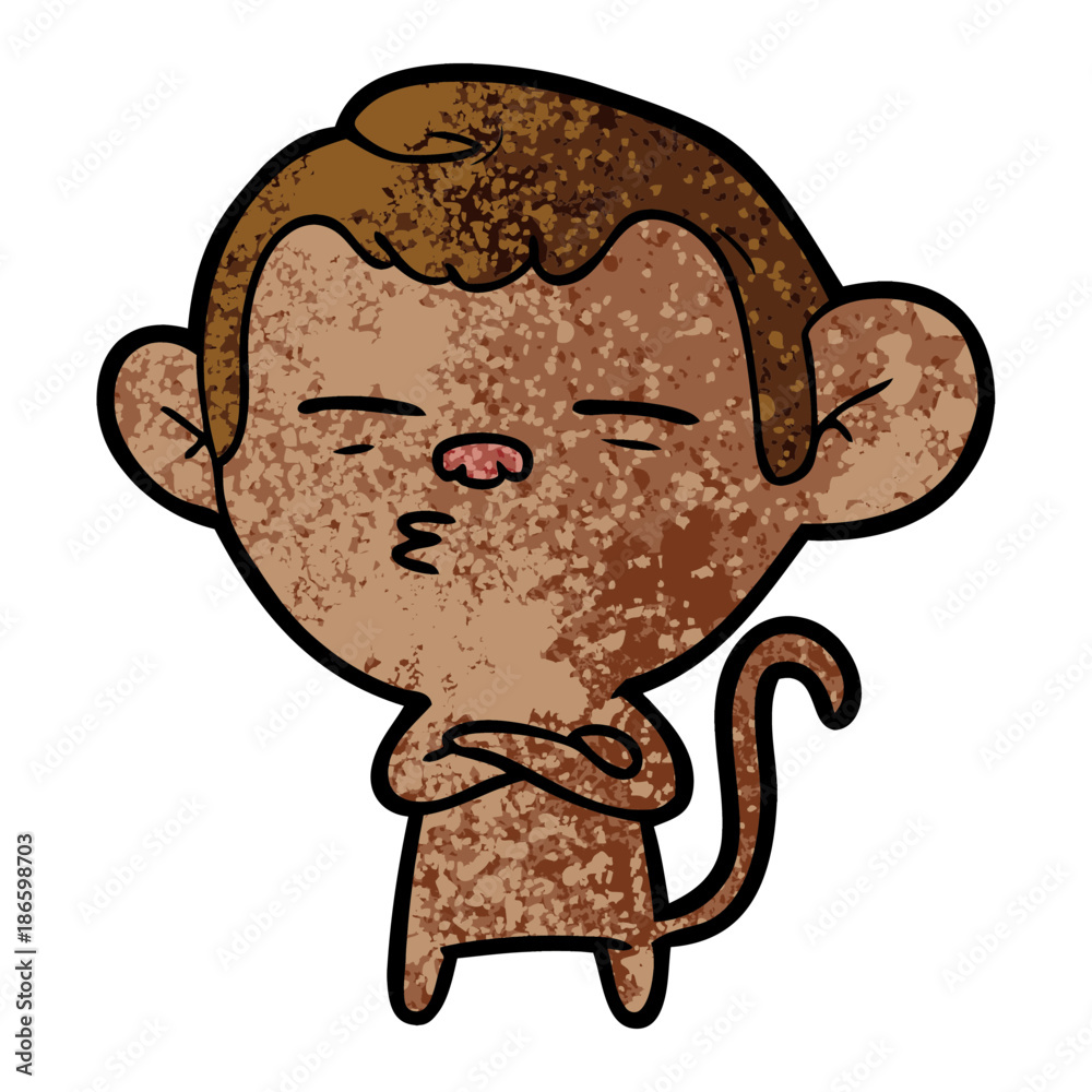 Fototapeta premium cartoon suspicious monkey