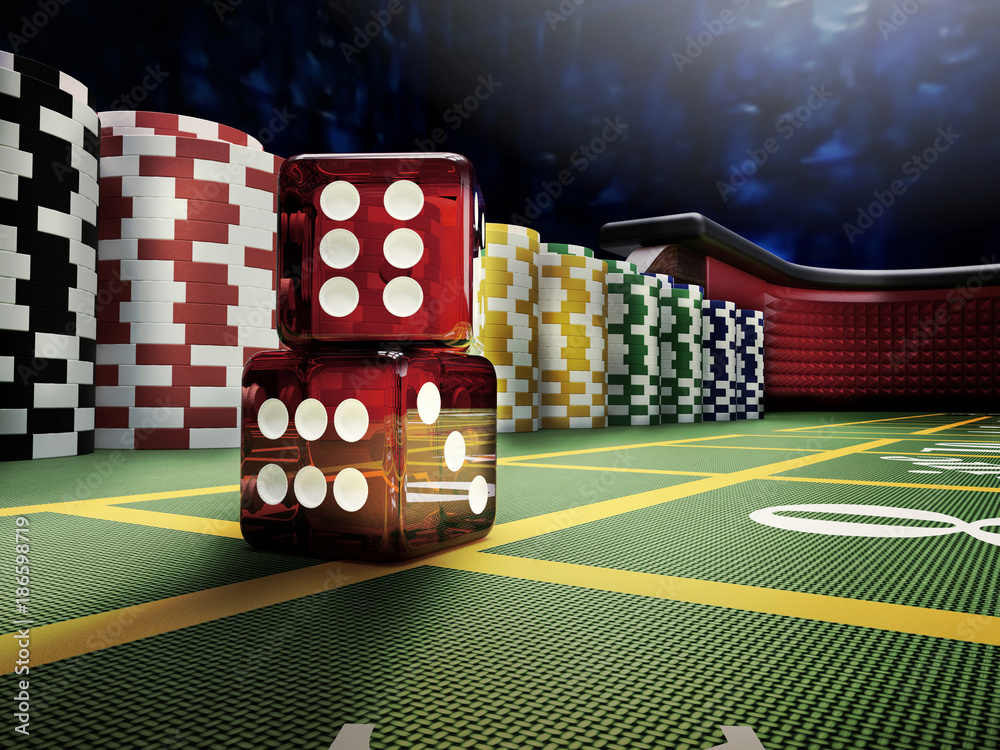 dices throw on craps casino table Stock Illustration Adobe Stock