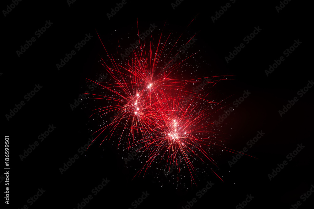 Fireworks isolated on dark background. Fireworks isolated on dark background.