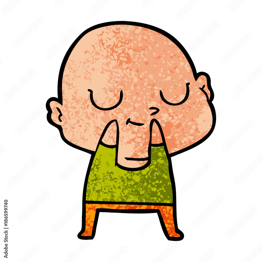 Obraz premium cartoon bald man