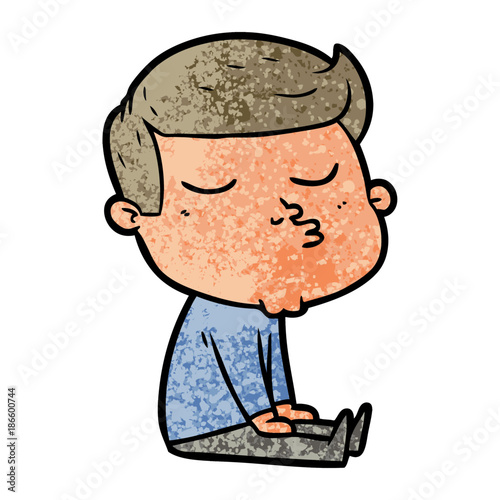 cartoon model guy pouting