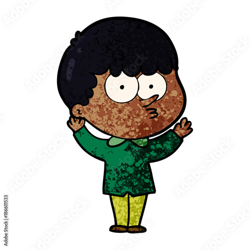 cartoon curious boy