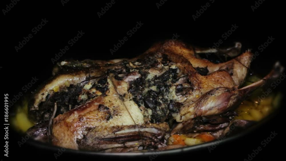 Roasting Goose With Potatoes and Vegetables in the Oven
Roasting Goose With Potatoes and Vegetables in the Oven