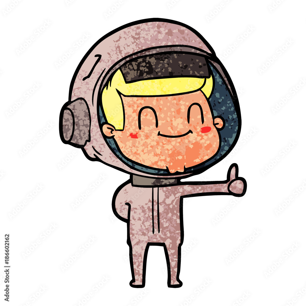 Obraz premium happy cartoon astronaut