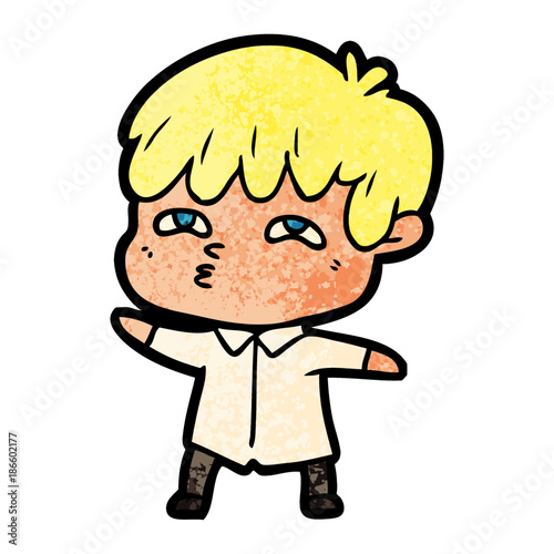 cartoon curious man