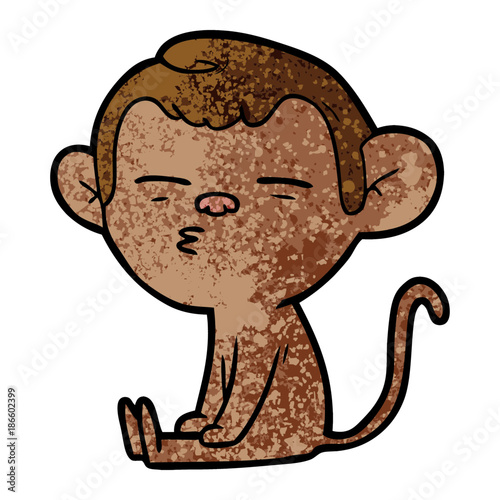 cartoon suspicious monkey