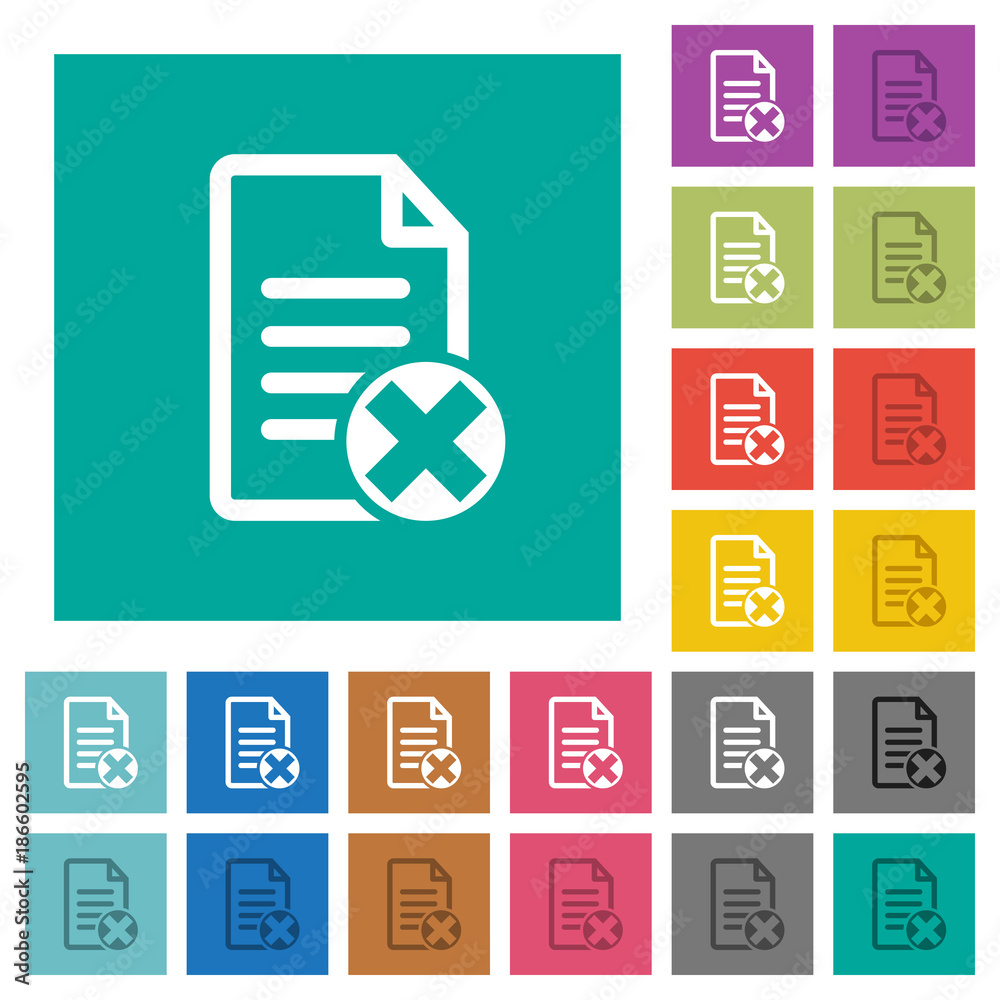 Cancel document square flat multi colored icons Cancel document square flat multi colored icons