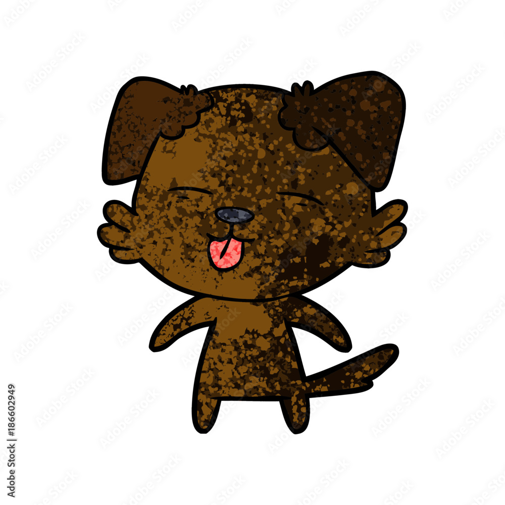 cartoon dog sticking out tongue
