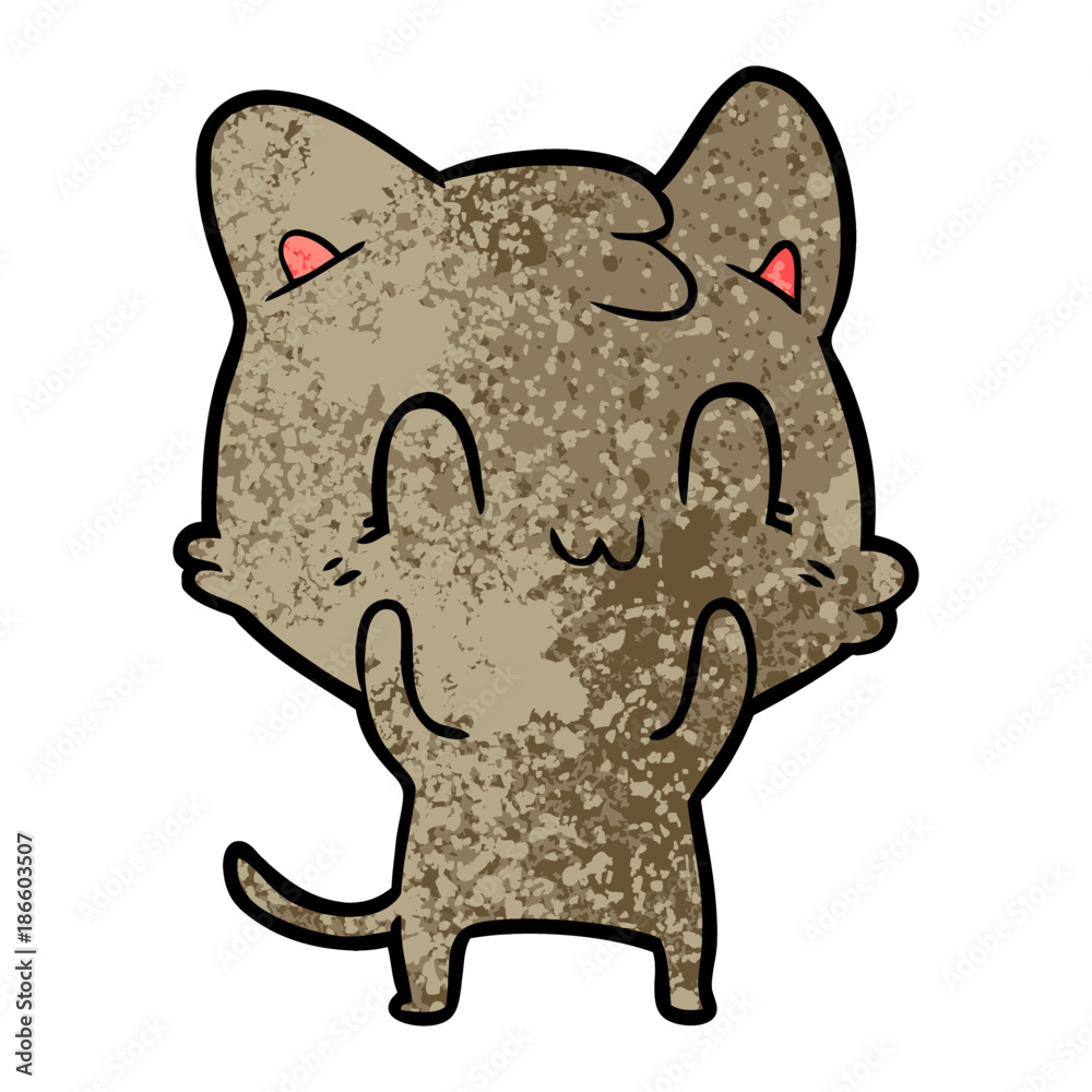Fototapeta premium cartoon happy cat