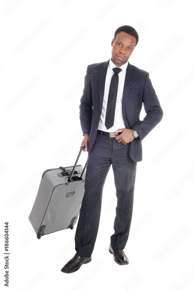 Business man in suit with suitcase Business man in suit with suitcase