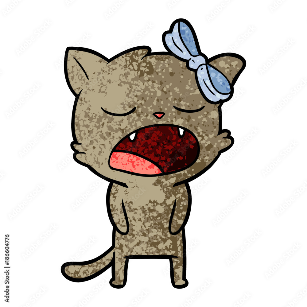 Fototapeta premium cartoon cat meowing
