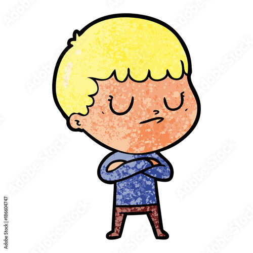 cartoon grumpy boy