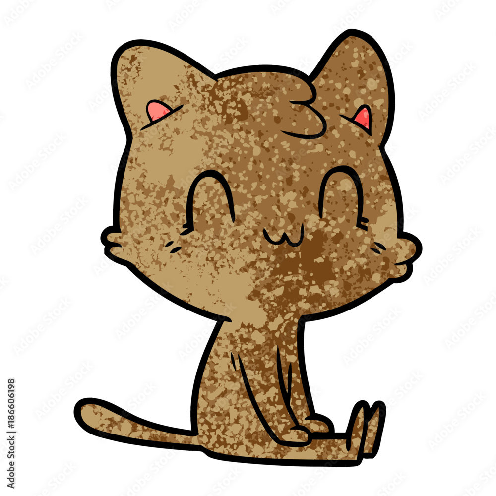 Obraz premium cartoon happy cat