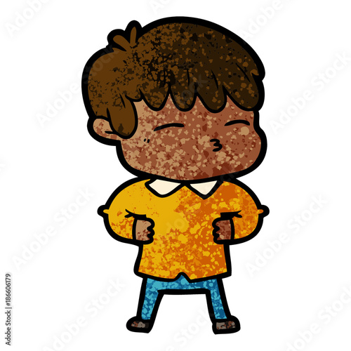 cartoon curious boy